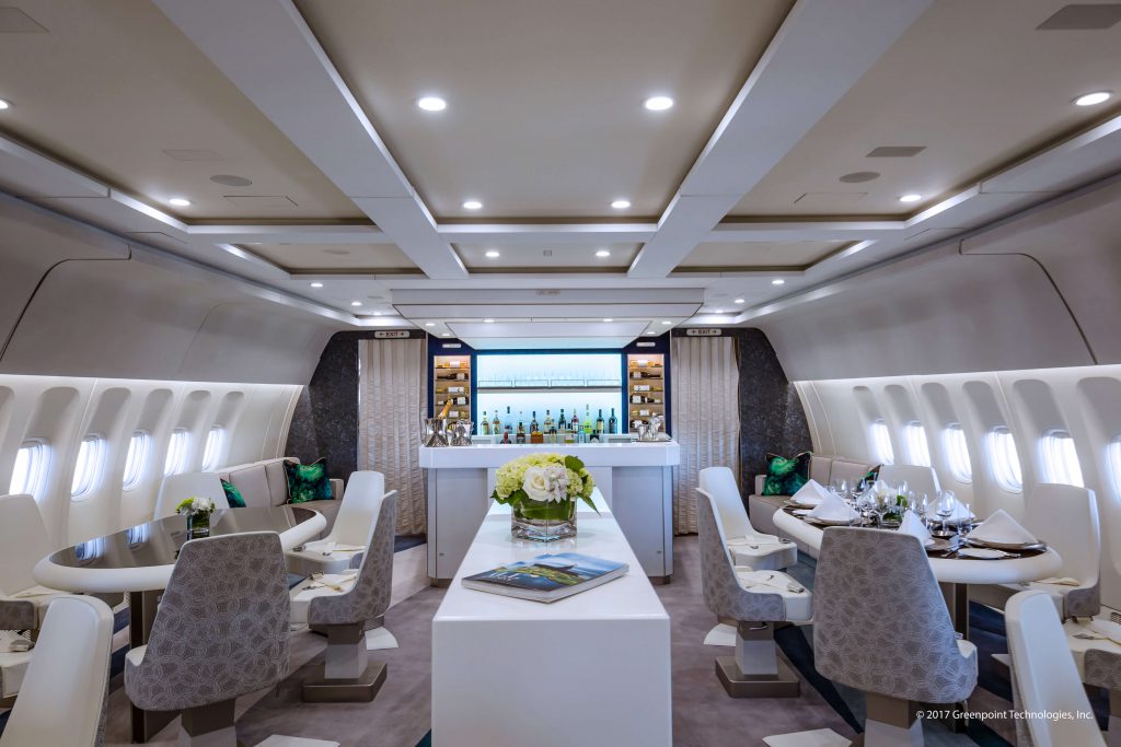 Main VIP lounge of recent aircraft completion (photo courtesy of Greenpoint Technologies)